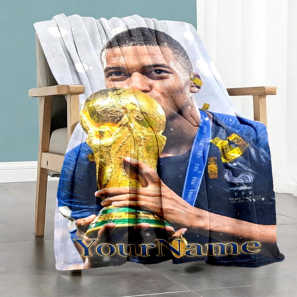 Mbappe 261 Personalized Name Blanket Throw Personalized Blanket Durable Comfort Versatile for Bedding Seaside Nap Bed Four Seasons Multipurpose