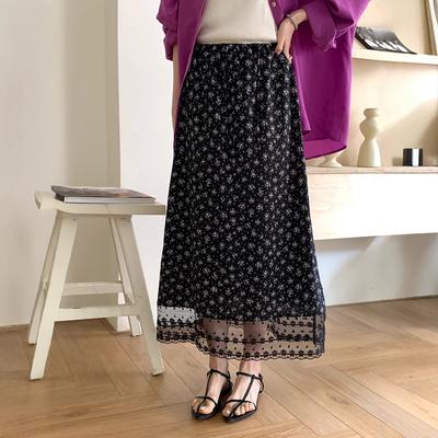 Винтажная кружевная юбка с цветочным узором для женщин