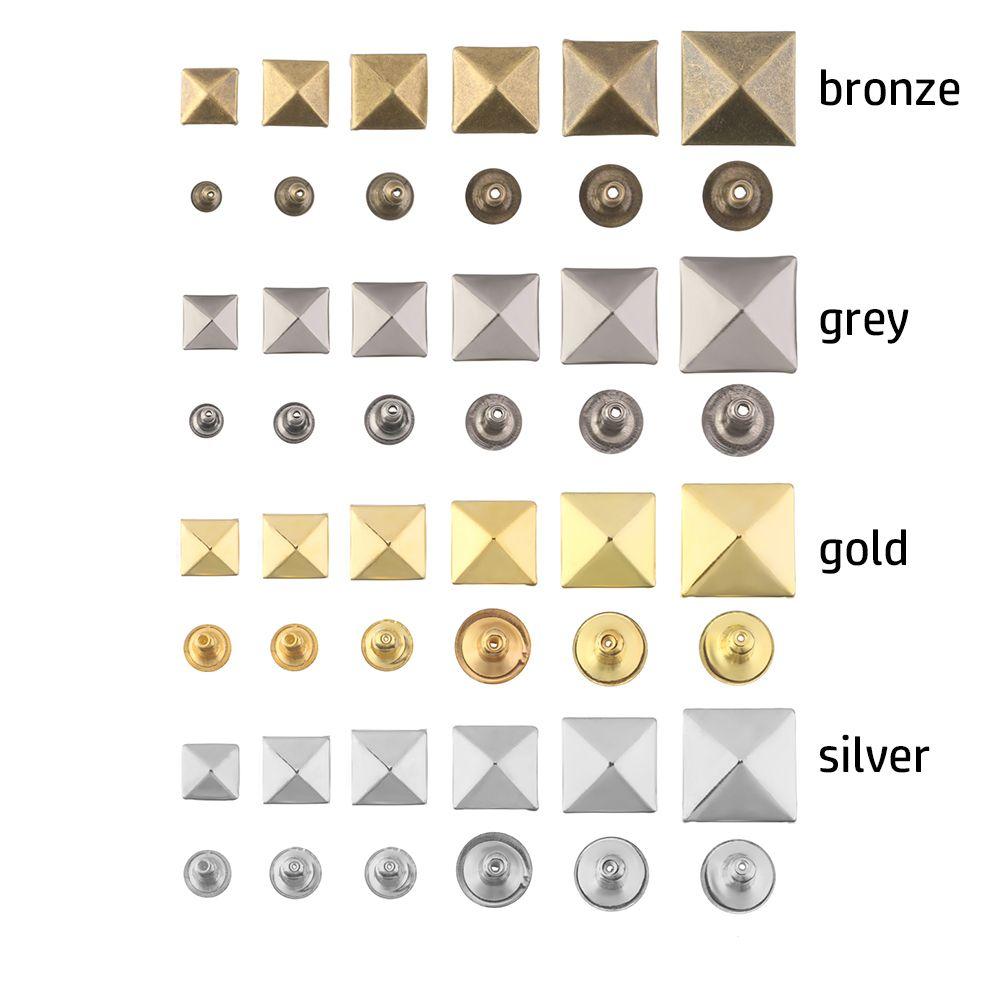 Обувь, декор сумки, аксессуары для одежды, фиксирующие шпильки в форме пирамиды, тканевые пуговицы, квадратные заклепки, металлические шипы