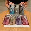 Girl's Diamond Plating Glitter Quicksand Butterfly Back Case for iPhone 17 16 15 14 13 12 11 Pro Max 7 Plus XS XR Soft TPU Cover