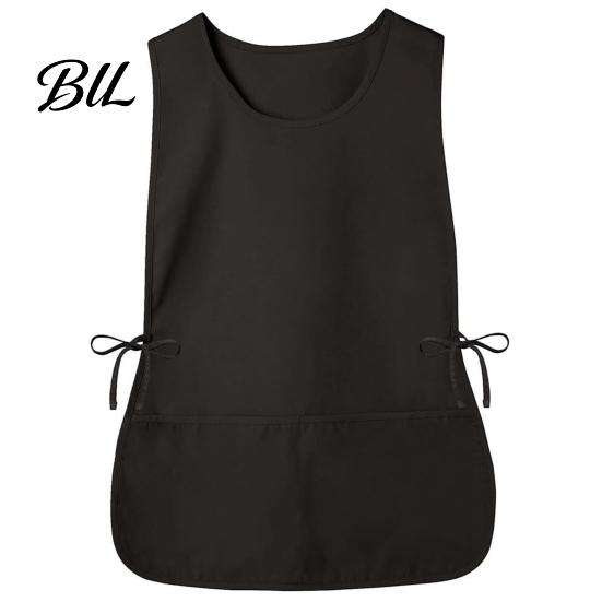 Heavy Duty Craft Apron for Women Unisex Cobbler Smock with 2 Deep Pockets, Adjustable Side Customizable Team Uniform Ties Server Apron, Polyester Vest