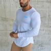 Muscleguys Fitness Sports Thin Long Sleeved T-shirt Men's Spring and Autumn Clothes Breathable Running  Top