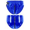 Mens Low Waist Zipper Briefs Wet Look Patent Leather Underwear Club Stage Show Costume