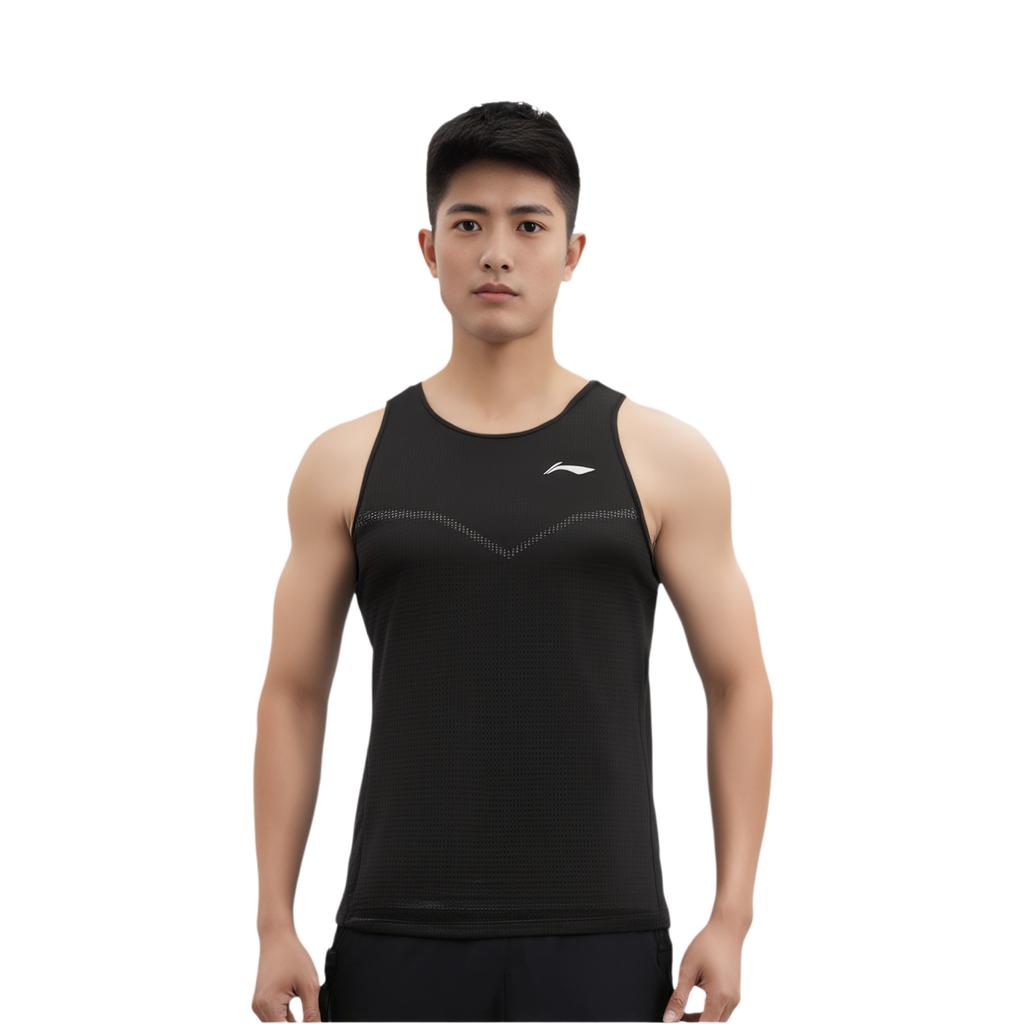 Коллекция Li Ning для бега Мужская майка для бега Черная AVST075-2