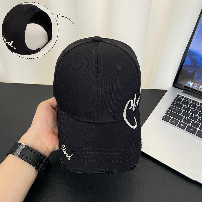 Peaked Cap Children's Letter Empty Top Can Be Tied High Ponytail Visor Summer Wide Brim Big Head Circumference Baseball Cap Men