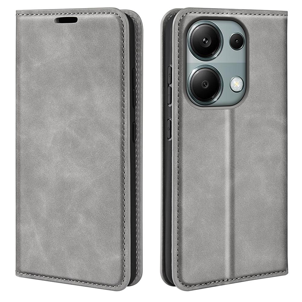 For Xiaomi Redmi Note 13 Pro 4G/Poco M6 Pro 4G Case Skin-Feel PU Leather Wallet Flip Phone Cover