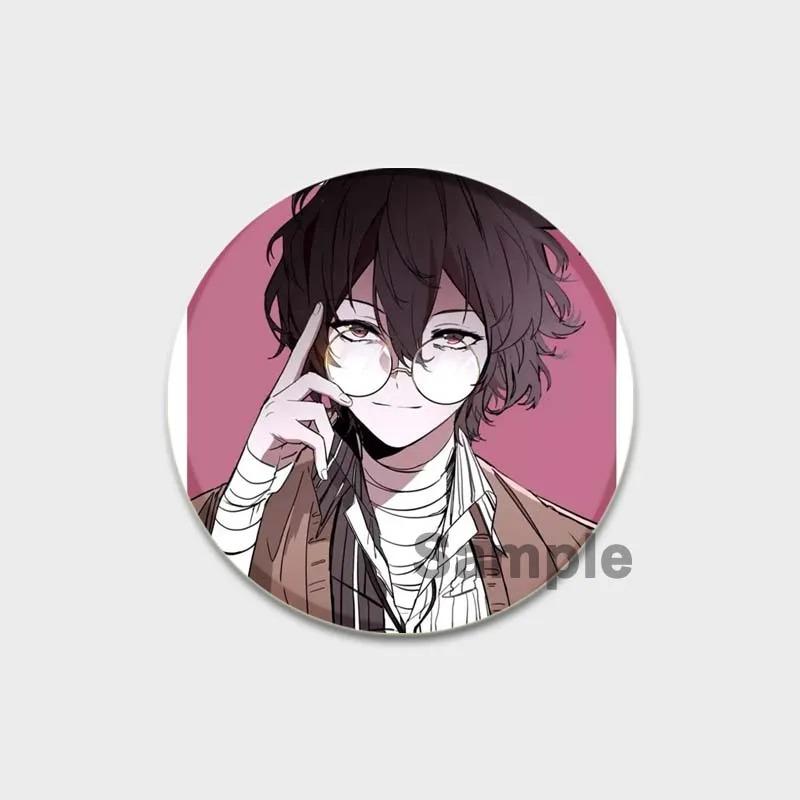 32/44/58MM Аниме значки на лацкан, милые мультяшные броши, значок для сумки шляпы, ювелирные подарки, Накадзима Дазай Осаму Накахара Чуя