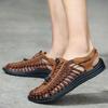 Lightweight Weave Men Casual Summer Shoes 2025 New Men's All-match Luxury Sandals Leather Men Beach Non-Slip Sandals
