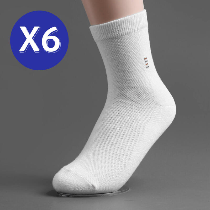 Windup Men's Mid-Calf Socks (6 Pack) (White)