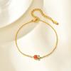 Cute Red Ladybug Charm Bracelets for Women Girls, Stainless Steel Animal Pendant Bracelets, Fashion Jewelry for Party Gift