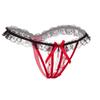 Pearl Massage Open Crotch Lace Thong - Tempting Hollow Transparent Stretch Underwear for Women 2167