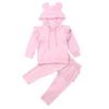 Long Sleeve Long Pants Suit, Infant Solid Color Cotton Clothing, Baby Girls Hoodies Sweatshirt Tops Pants Tracksuit Outfits