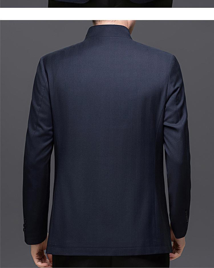 2026 Spring/Autumn Men's Business Casual Wool Lapel Jacket for Middle-aged & Elderly