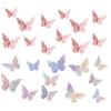24pcs Party 3D Butterfly Wall Sticker 3 Sizes Classroom Self Adhesive Home Decor