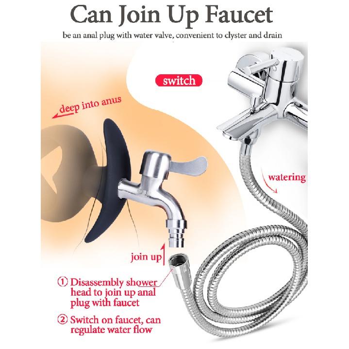 Полая анальная пробка с краном для мытья ануса, чистки влагалища, клизма, фаллоимитатор XL, секс-игрушки, силиконовая Анальная пробка, беспроводная