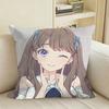 Lovely FFujishima MMegumi Merch Square Sofa Pillow Cover Solid Color Living Room Home Decor Cushion Case