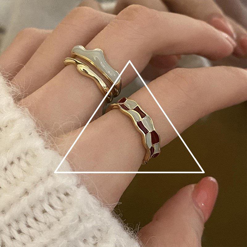 Корейское кольцо из стерлингового серебра 925 пробы в ретро-дизайне для женщин - Не тускнеющее, Высококачественное ювелирное изделие для пальца в стиле цепочки