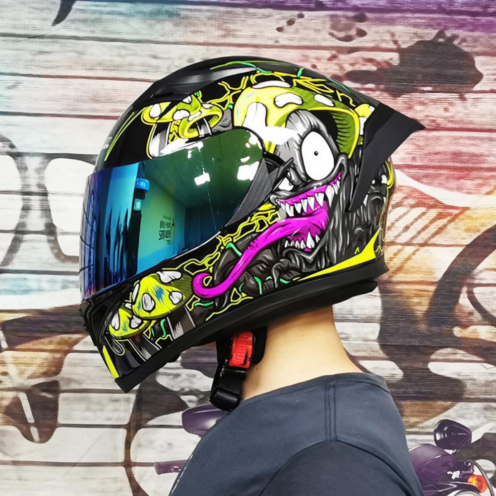 Jiekai Electric Motorcycle Helmet Men's and Women's Full Helmets Double Lenses Full Overlay Street Car Bluetooth Universal In All Seasons