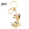 Alloy Keychain Pendant Rhinestones-Encrusted Cartoon Puppy Charm Key Chain Durable