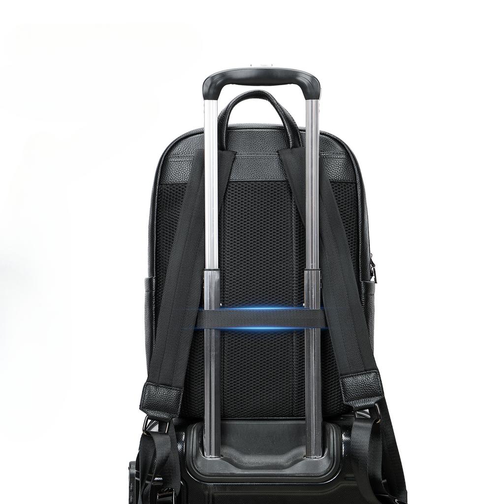 Travel Leisure Backpack Men's Leather Simple Shoulder Bag Multifunctional Large Capacity Computer Business Bag