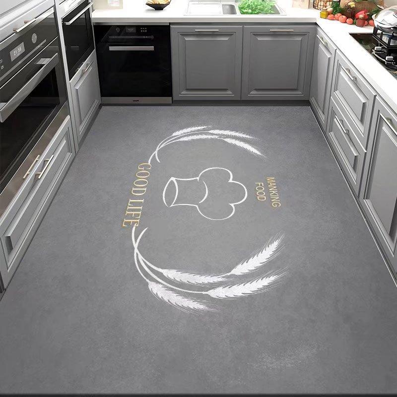 PVC Kitchen Thick Mats Waterproof Home Decoration Area Rug Large Anti-greasy Foot Mat Non-slip Carpet Modern Living Room Carpets