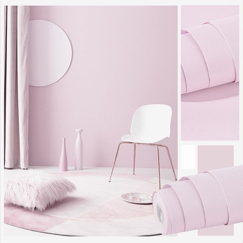 Solid Color Self-adhesive Simple Warm Bedroom Living Room Decor Waterproof Background Wall Paper Furniture Renovation