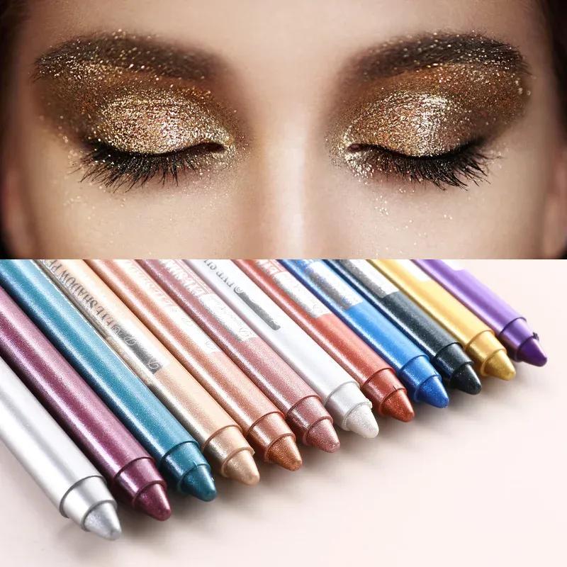 12 Color Highlighter Eyeshadow Pencil Waterproof Glitter Matte Nude Eye Shadow Makeup Pigment Cosmetics Blue White Eyeliner Pen