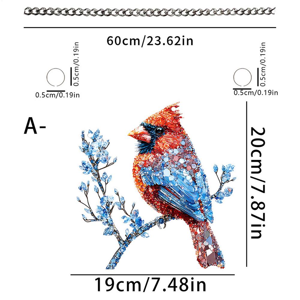 Dangling Bird Ornaments Dangling Bird Light Catcher 2D Acrylic Birds Centerpiece Window Panel Decor for Home Studio Restaurant