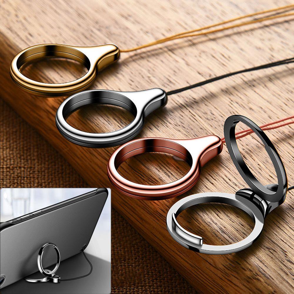 For Mobile Phone Ring Hang Rope Metal Stand Mobile Holder Finger Ring Lanyard Mobile Phone Straps