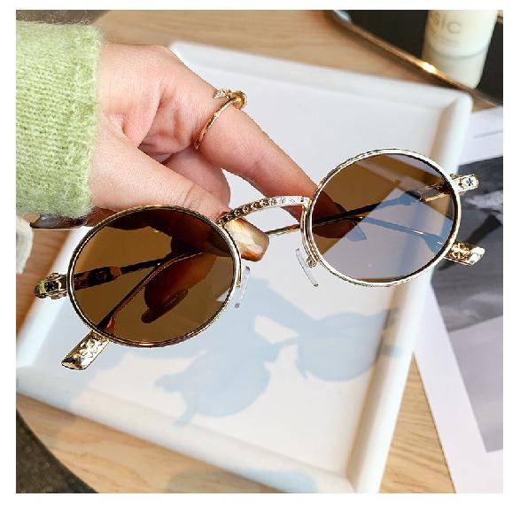 Small frame sunglasses, punk hip-hop style, street-style round sunglasses for women