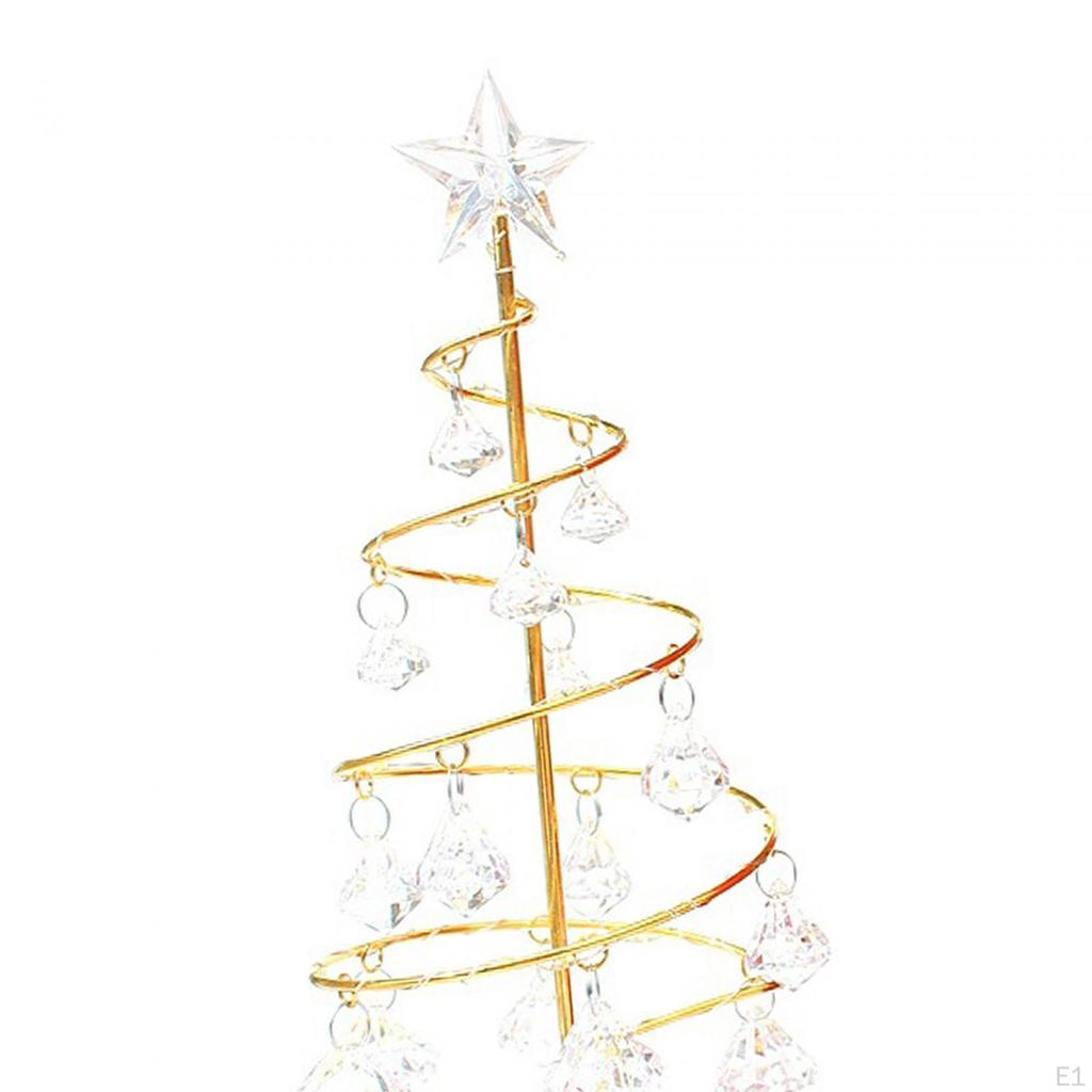 Christmas Tree Lamp, Crystal Spiral Lamp with Star Topper, Light