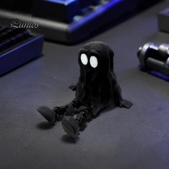 Снимающая стресс игрушка-фиджет, 3D-печатная шарнирная фигурка призрака, подвижная игрушка на шарнирах, забавная декоративная модель в капюшоне из ПЛА, украшение для Хэллоуина на рабочий стол