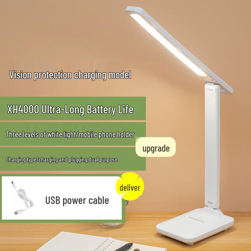 Складная USB-светодиодная настольная лампа - Светодиодный светильник для чтения с защитой глаз для студентов, прикроватный, для общежития и атмосферный ночник для спальни.