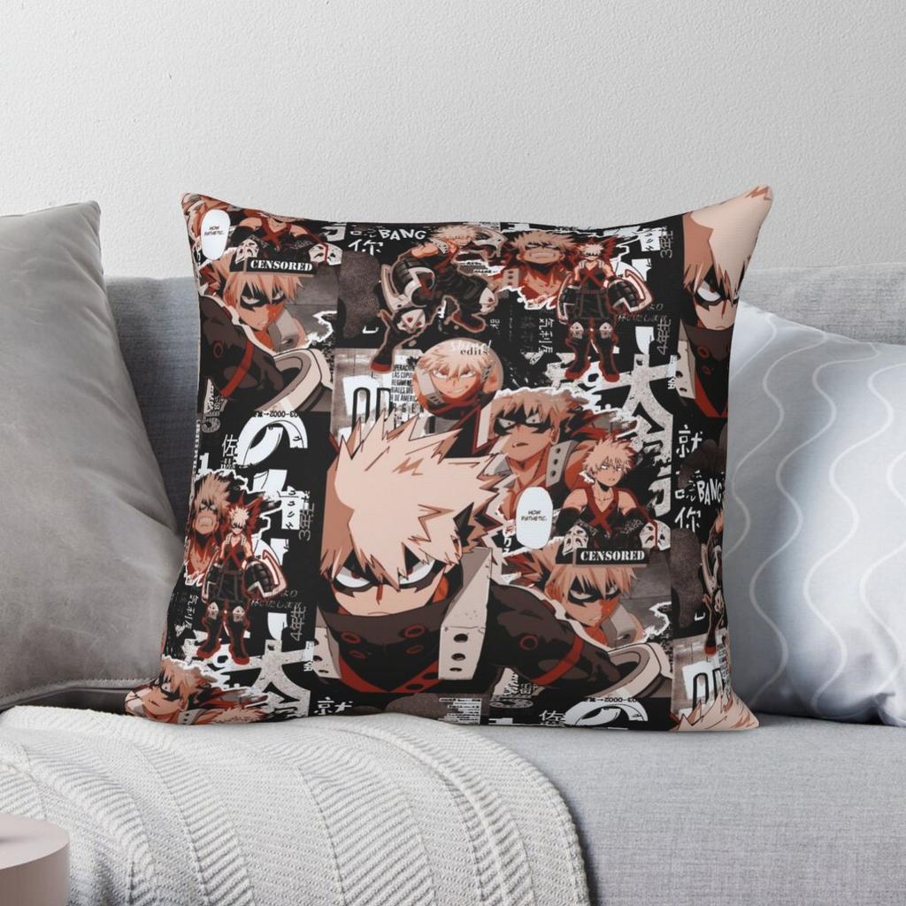 My Hero Academia Katsuki Bakugo Kacchan Pillowcase Polyester Linen Velvet Creative Decor Throw Pillow Case Car Cushion Cover