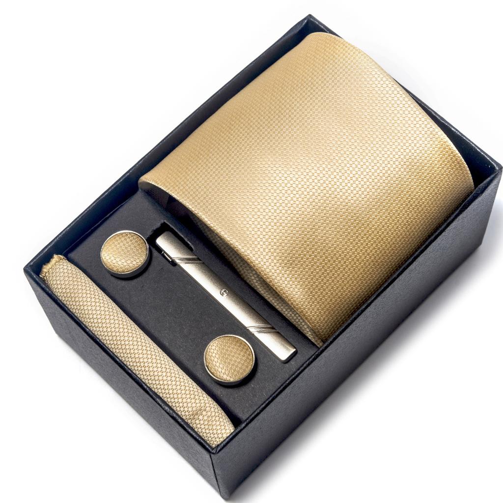 Галстук мужской деловой подарочный набор из шести предметов в полоску сетчатый цвет ручной работы 8 см с подарочной упаковкой