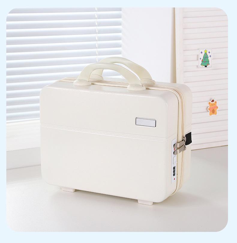 Compact 14-inch Password Cosmetic Handbag in Solid Color - Souvenir Gift Box and Storage Bag Suitcase.
