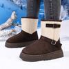Fashion New winter 2025 European and American large-sized warm, fashionable, color-blocked and simple snow boots