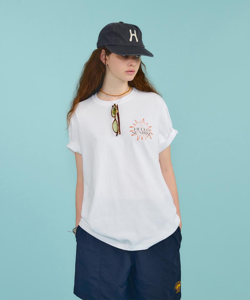 HELLO SUNRISE Hs Sunburst Icon Tee _White
