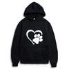 2025 spring and autumn men's black cat claw love couple shirt hooded sweater direct supply one piece hair