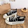 Dopamine Canvas Shoes Women's Thin Spring and Autumn New Niche Thick-soled Heightening Board Shoes Children's Versatile