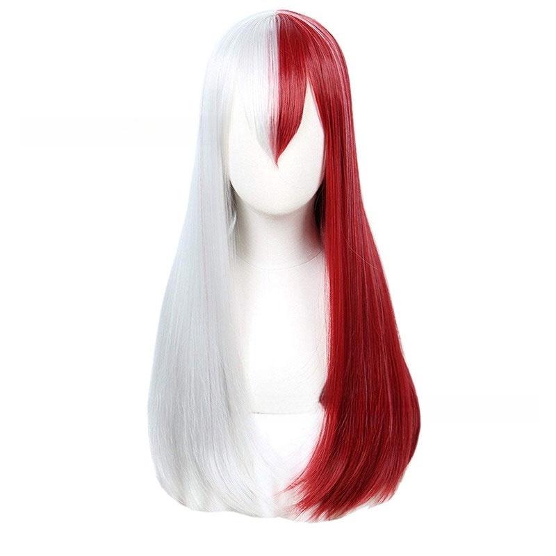 My Hero Academia Cosplay Wig For Todoroki And Bakugo Fans 65cm Length Red And White