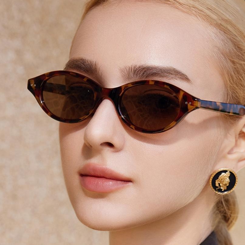 New Small Oval Sunglasses Women Brand Designer Fashion Black Sun Glasses Female Trend Ladies Eyeglasses Uv400