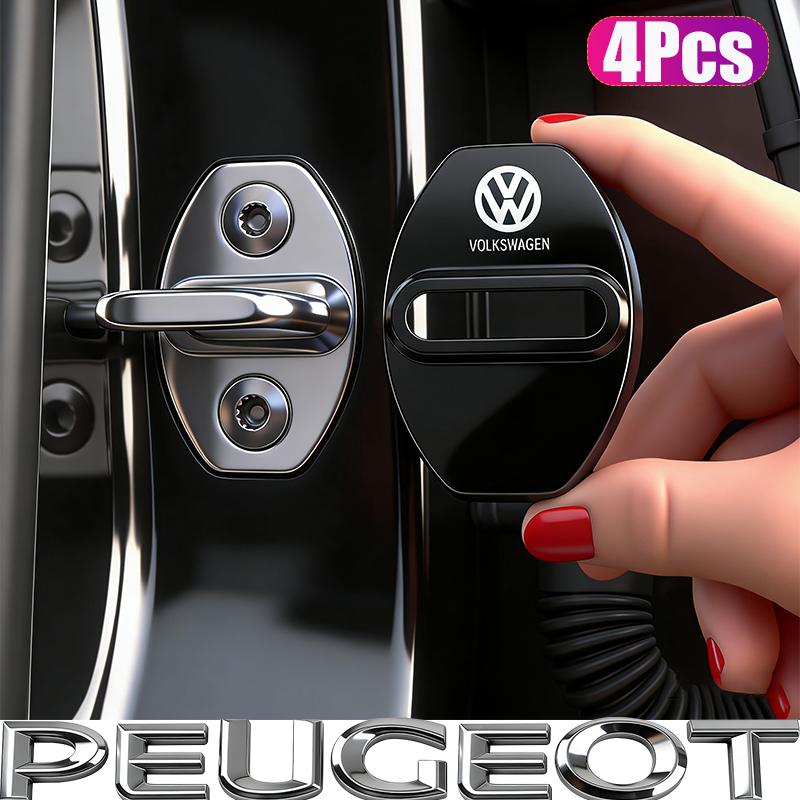 4Pcs Metal Car Door Lock Buckle Cover Protective Covers Hub Cap For VW GTI Polo Golf Passat B6 B7 B8 Tiguan Jetta T-ROC Taigo CC vhcp29