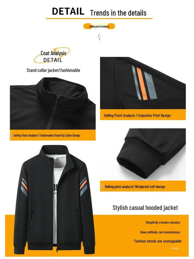 Мужской повседневный спортивный костюм для весны/осени: 2024 Кардиган для бега свободного кроя, комплект из двух предметов