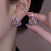 Fashionable and Versatile Full Diamond Temperament Earrings