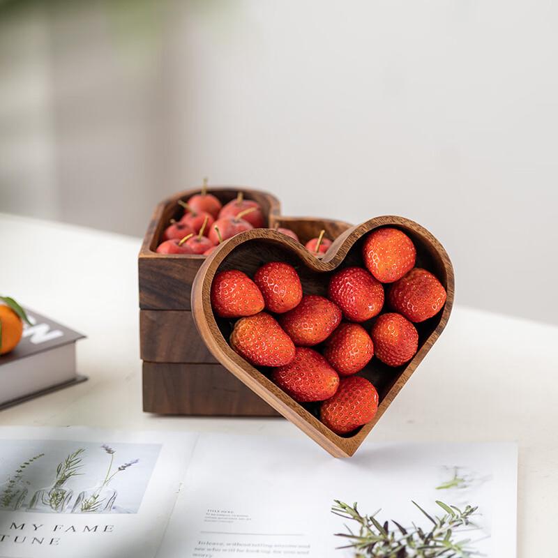 Ruhan Walnut Wood Heart-Shaped Serving Tray