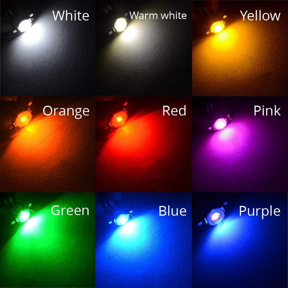 10 шт., 3 Вт, чип высокой мощности, белый, красный, синий, зеленый, излучатель светодиодных лампочек, диоды, лампы, бусины