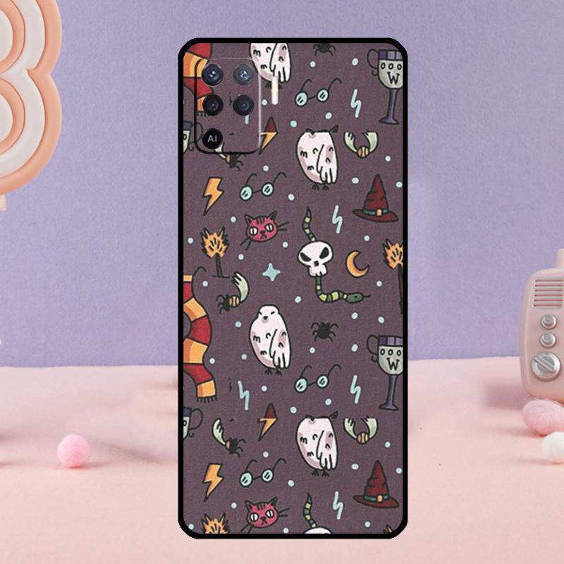 Мультяшный коллаж с совой Чехол для телефона Для Oppo A18 A38 A58 A78 A98 A74 A94 A54 A40 A60 A80 A16 A76 A96 A15 A57S A17 A77