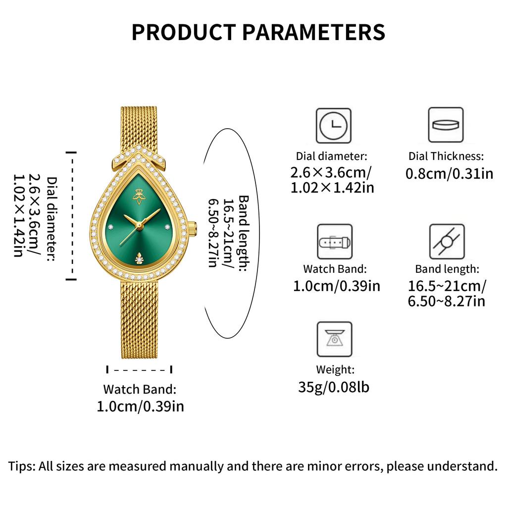 YaLaLuSi Brand Retro Women's Quartz Watch Design Gold Rhinestone Decoration Watch Temperament Elegant Ladies Gift