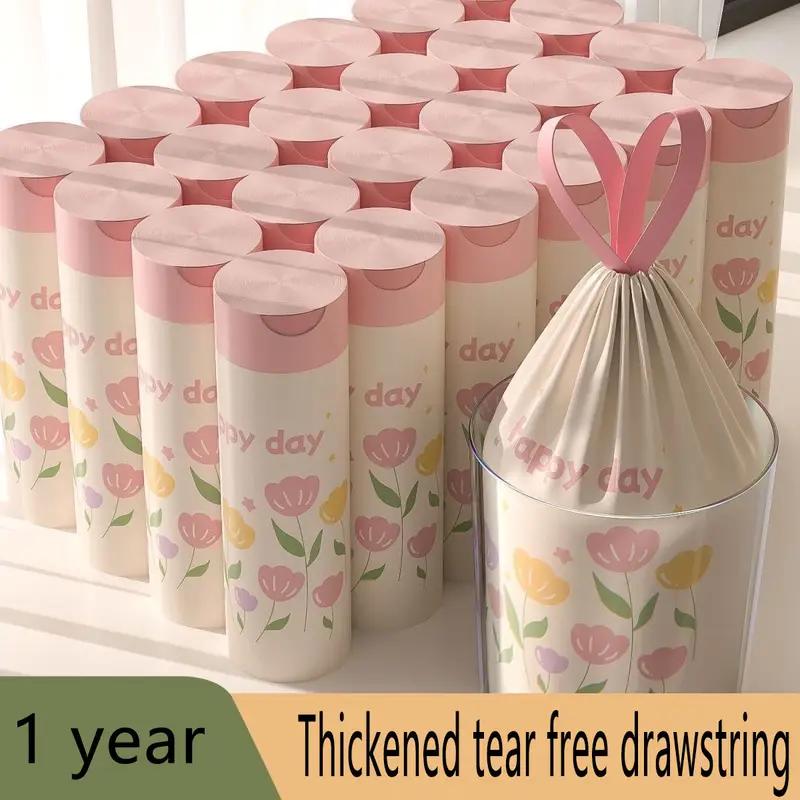 Lavender Scented Drawstring Trash Bags - Thickened Large Size, Multipurpose Disposable Bags for Kitchen, Bathroom, Bedroom, Toilet Tear-Resistant
